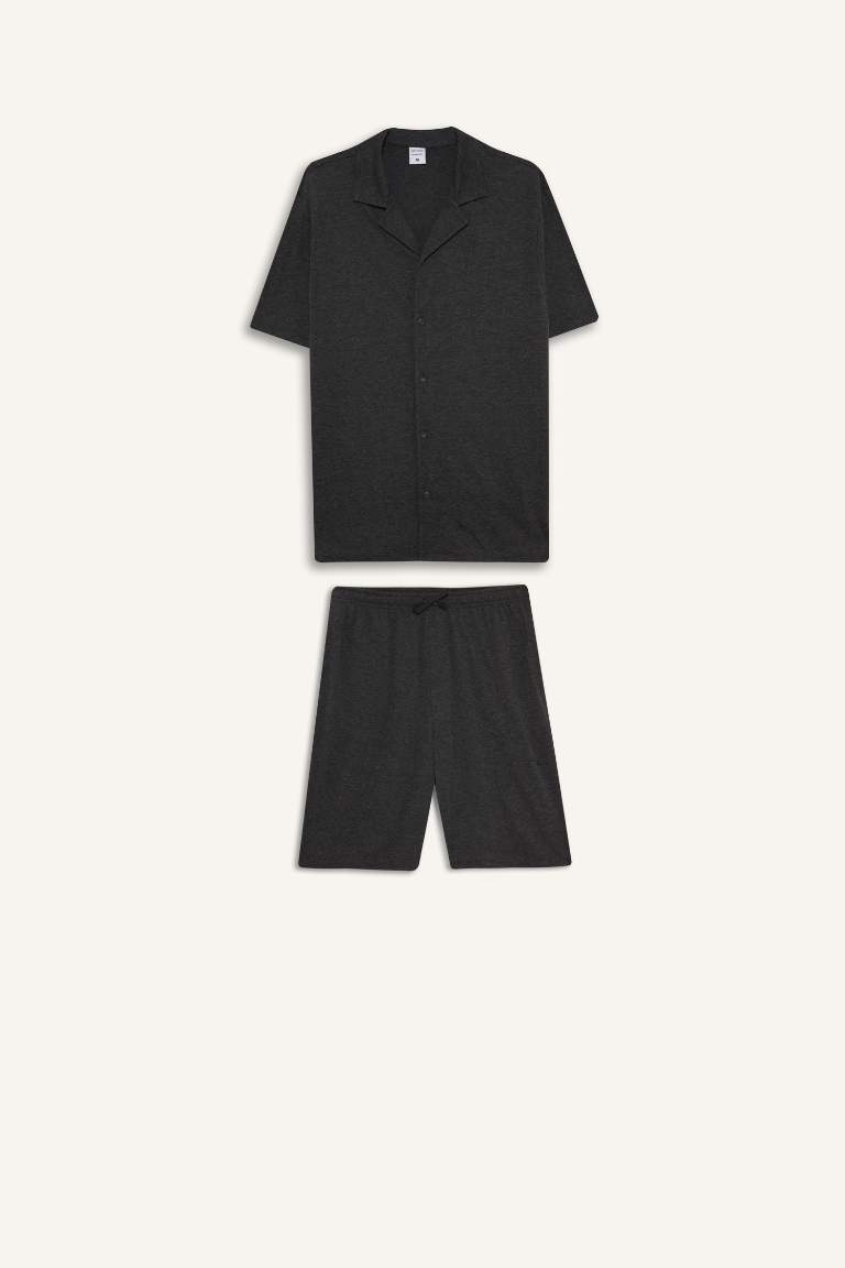 Pijama Takımı Kısa Kollu Üst Beli Bağcıklı Şort
