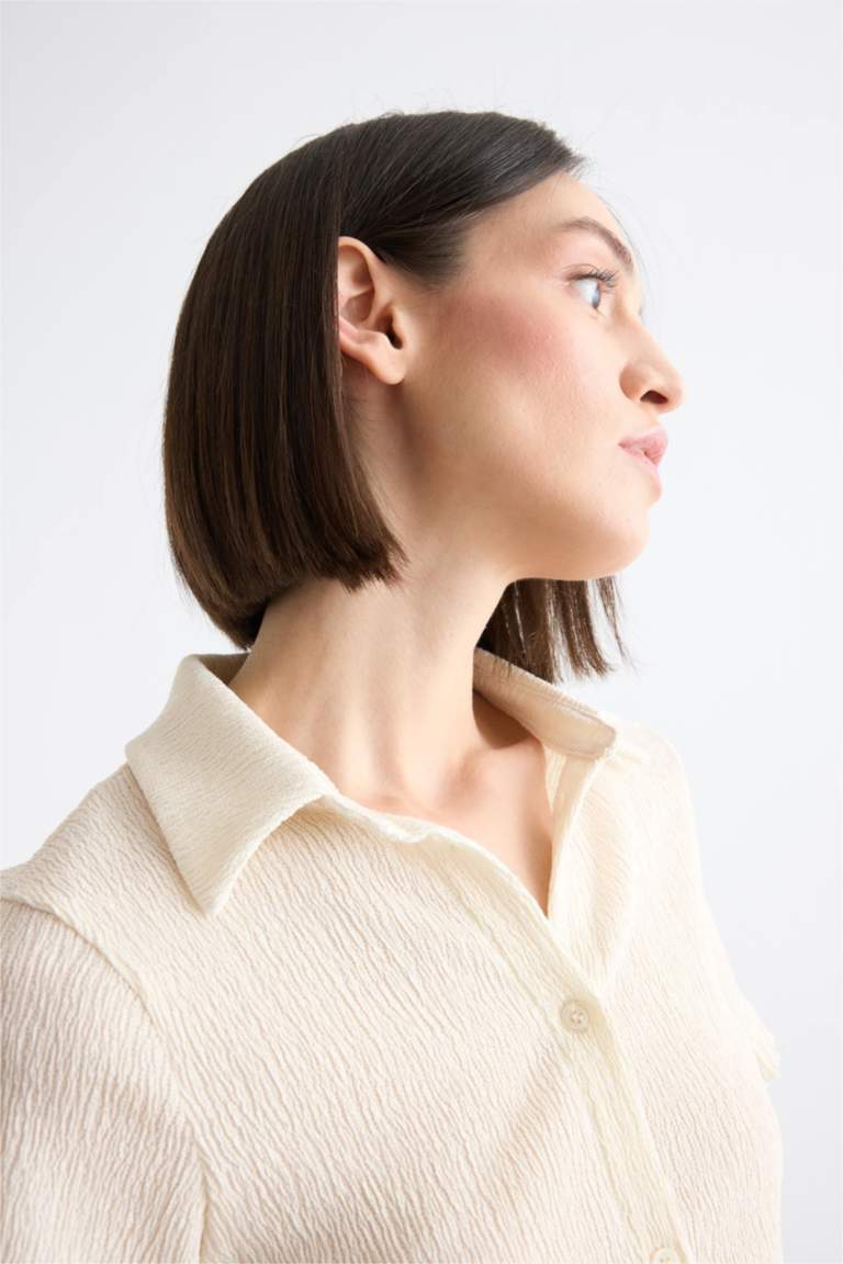 قميص ابيض كروب نص ردن