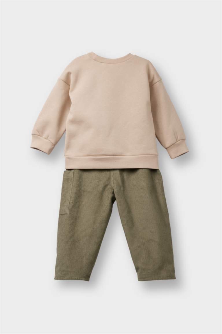 2 piece Regular Fit Crew Neck Dağ Desenli Set