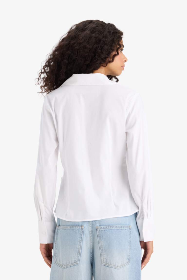 Slim Fit Bengalin Long Sleeve White Shirt