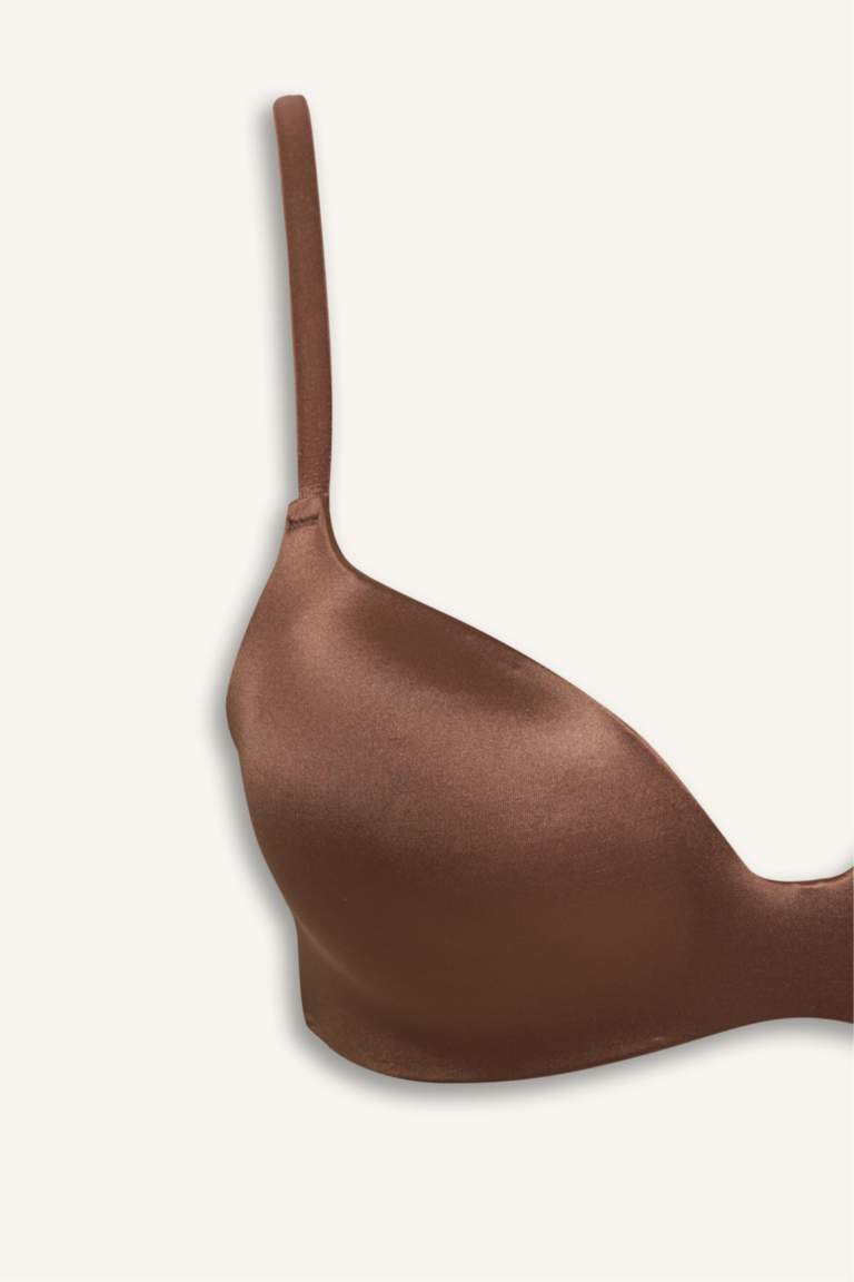 Saten Kaplı Yarım Dolgulu Balensiz Tişört Bra Fall in Love