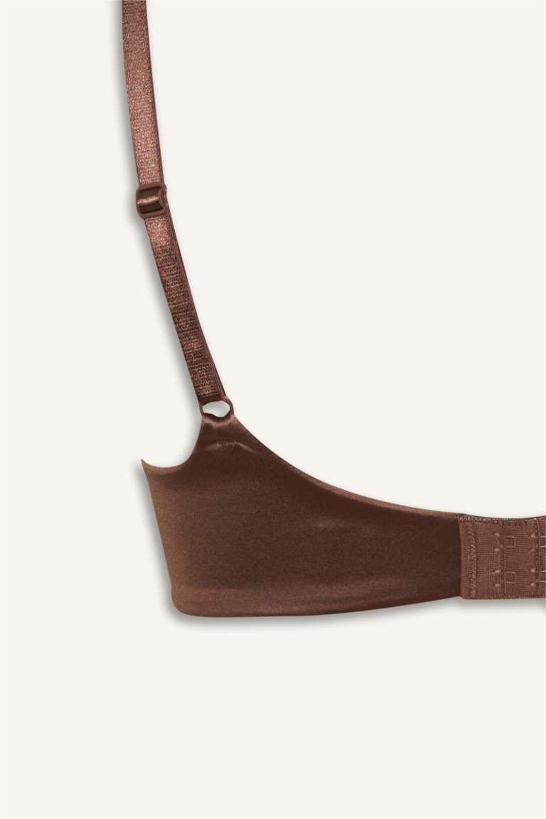 Saten Kaplı Yarım Dolgulu Balensiz Tişört Bra Fall in Love