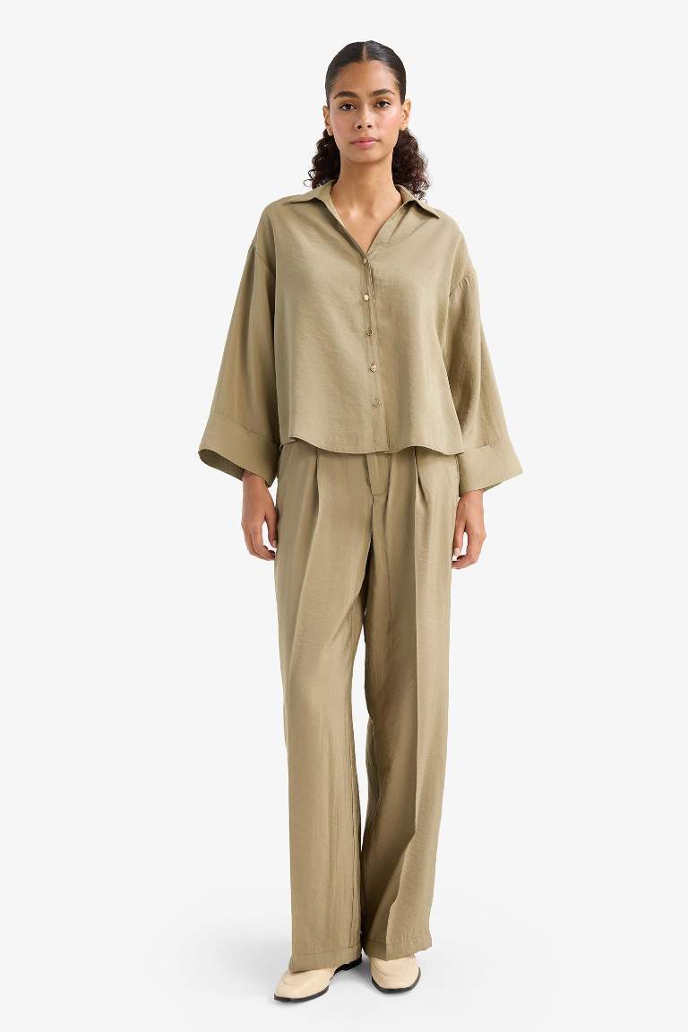 Wide Leg Yüksek Bel Geniş Paça Modal Pantolon