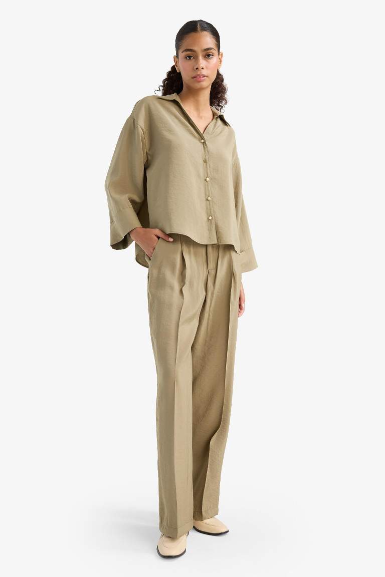 Wide Leg Yüksek Bel Geniş Paça Modal Pantolon