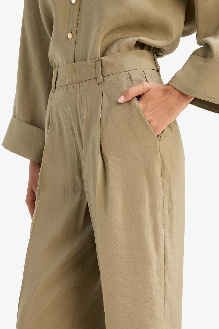 Wide Leg Yüksek Bel Geniş Paça Modal Pantolon
