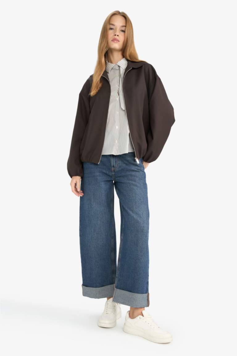 Zipped Taffeta Jacket