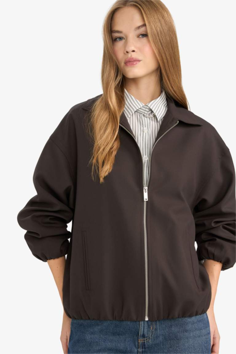 Zipped Taffeta Jacket