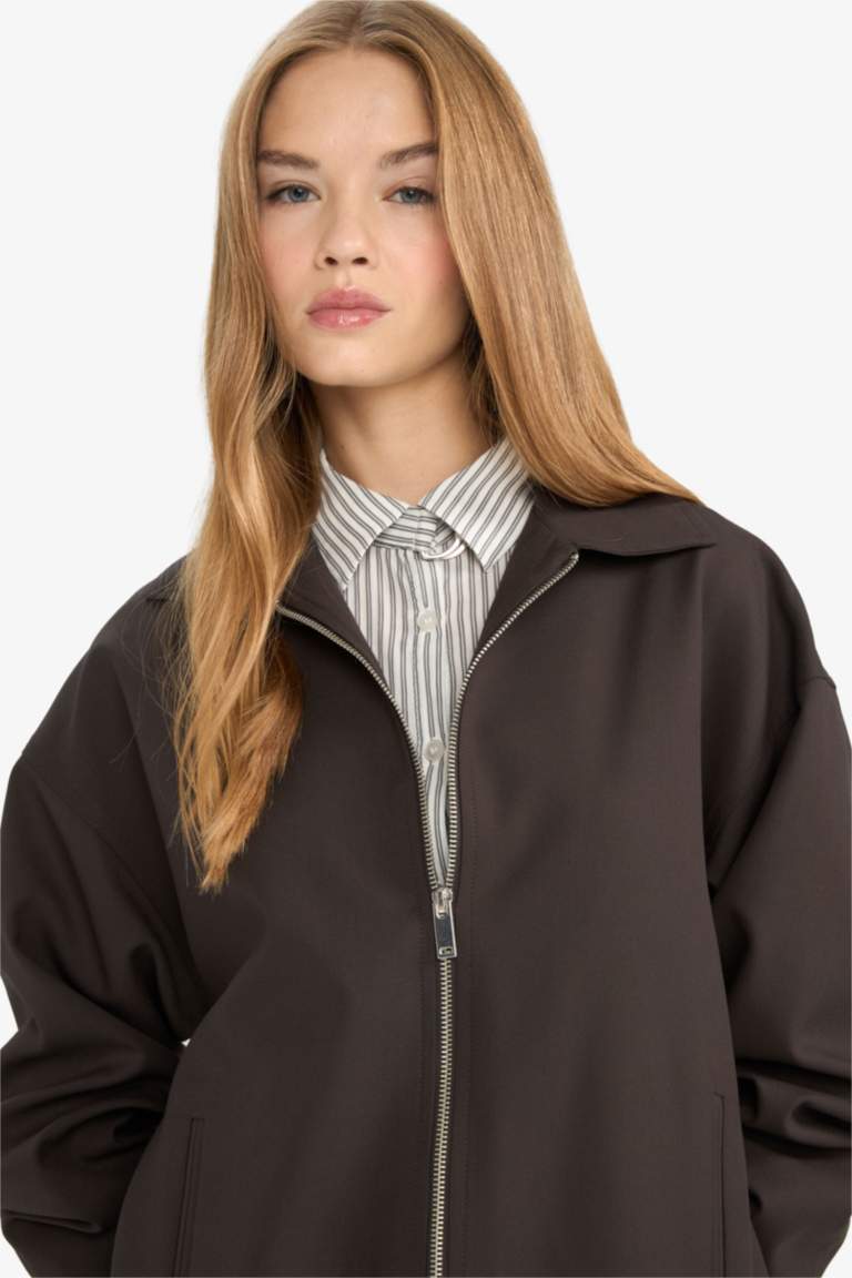 Zipped Taffeta Jacket