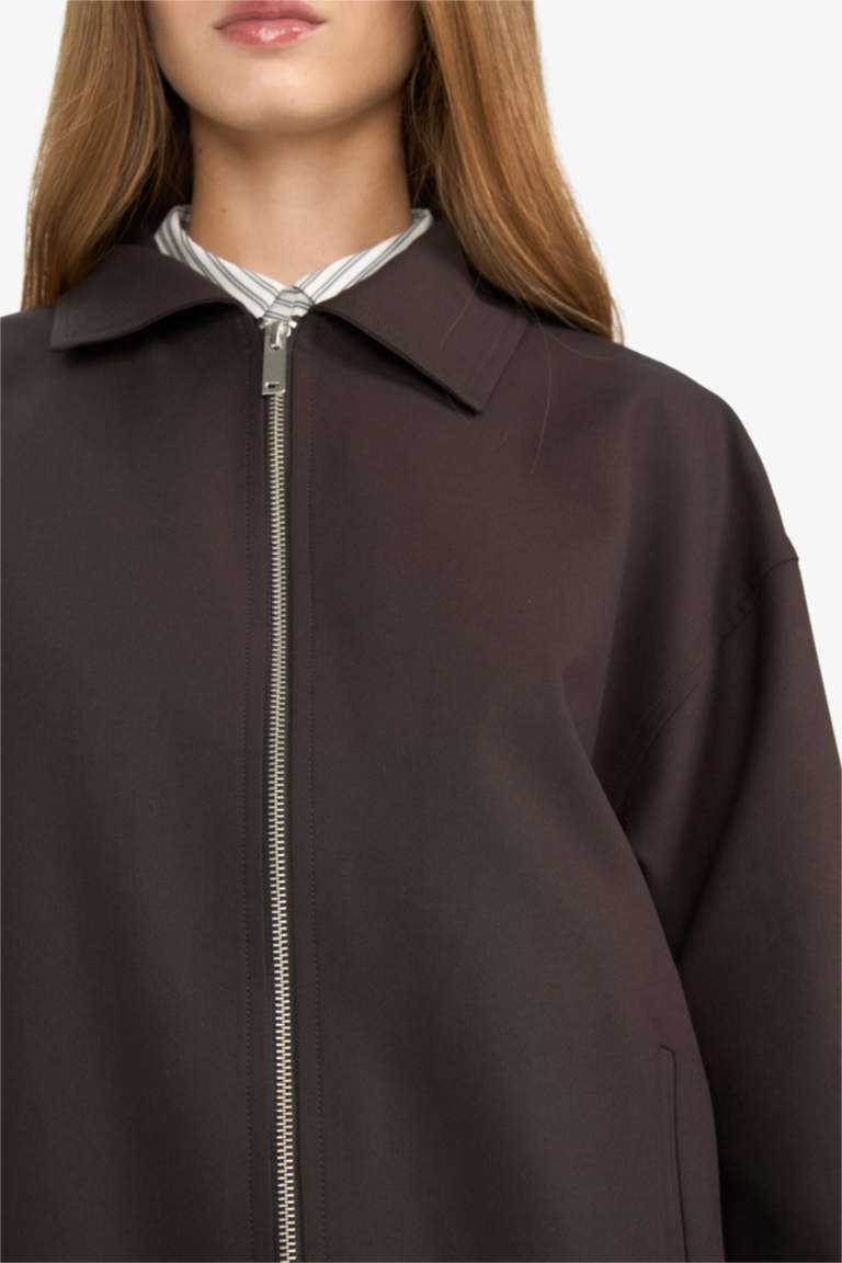 Zipped Taffeta Jacket