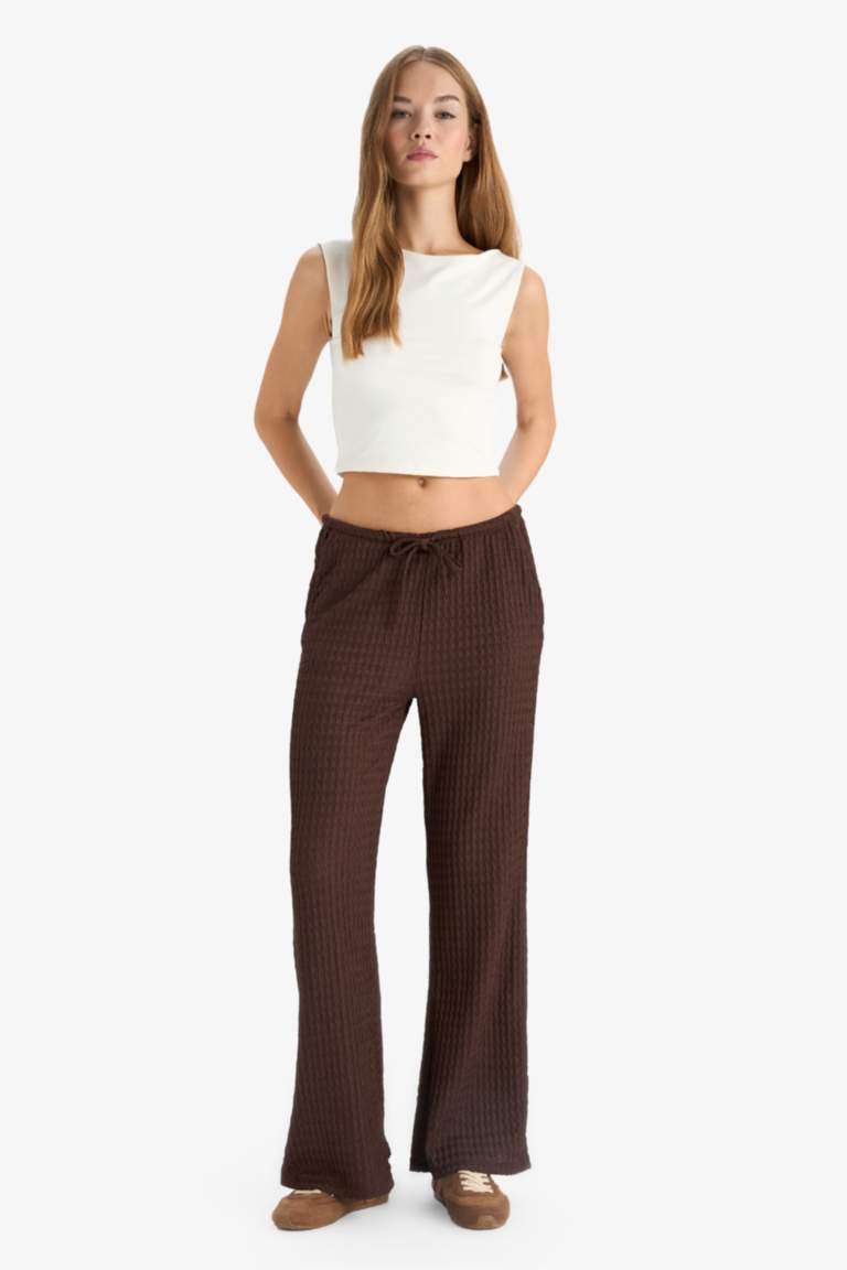 Wide Leg Cepli Normal Bel Standart Boy Bürümcük Pantolon