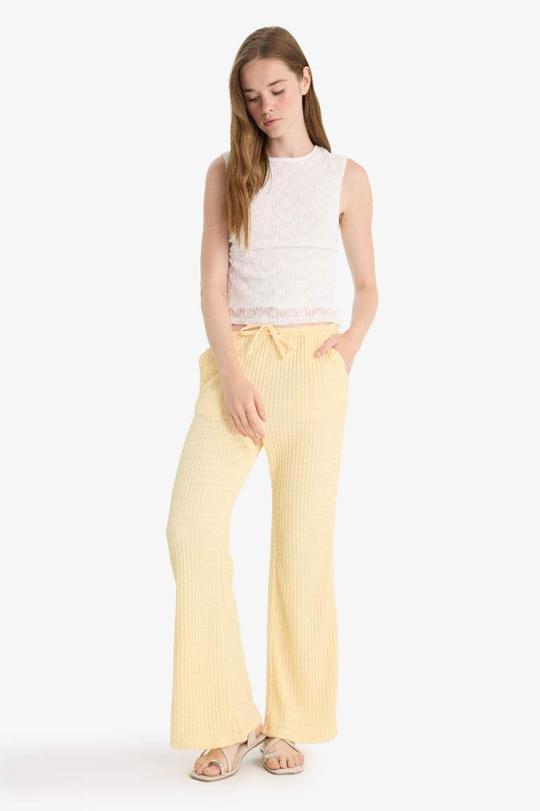 Wide Leg Cepli Normal Bel Standart Boy Bürümcük Pantolon
