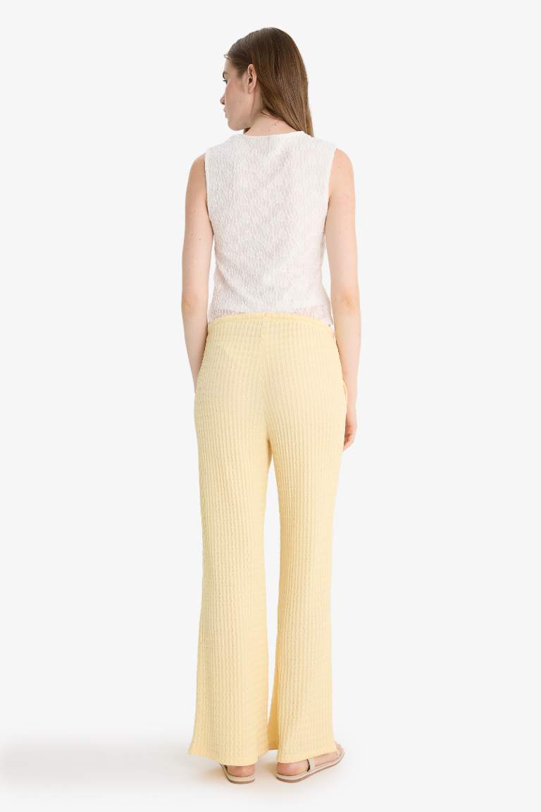 Wide Leg Cepli Normal Bel Standart Boy Bürümcük Pantolon