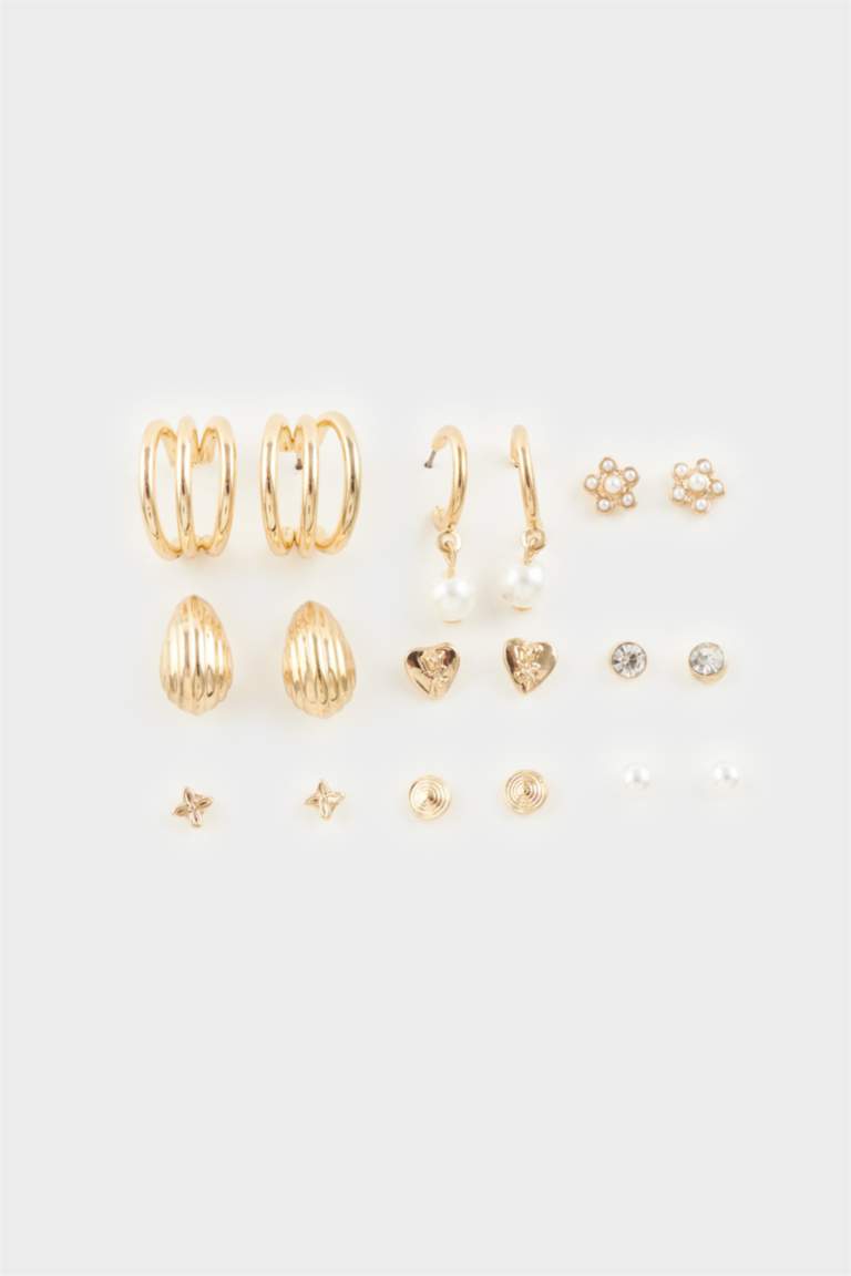 Kadın 9'lu Gold Küpe