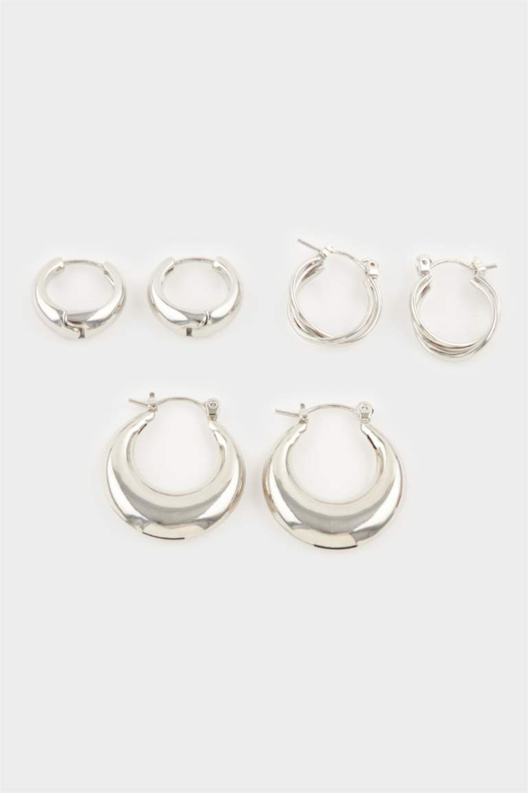 Kadın 3'lü Silver Küpe