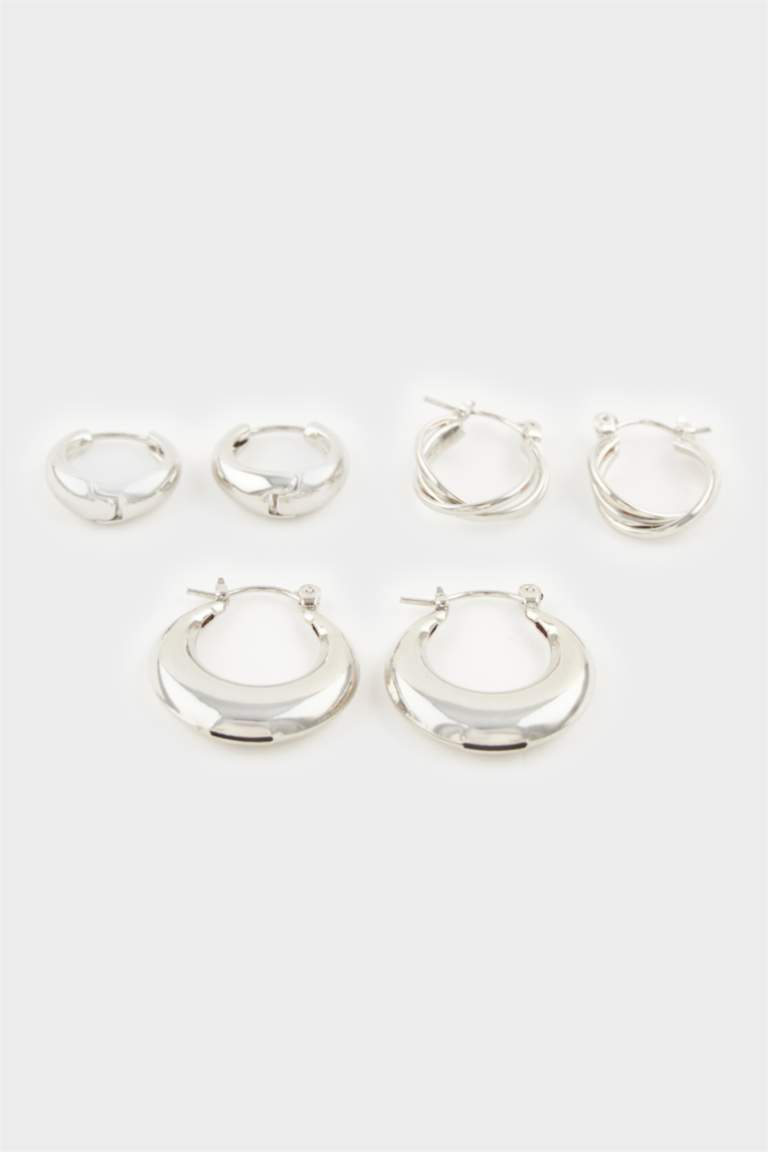 Kadın 3'lü Silver Küpe