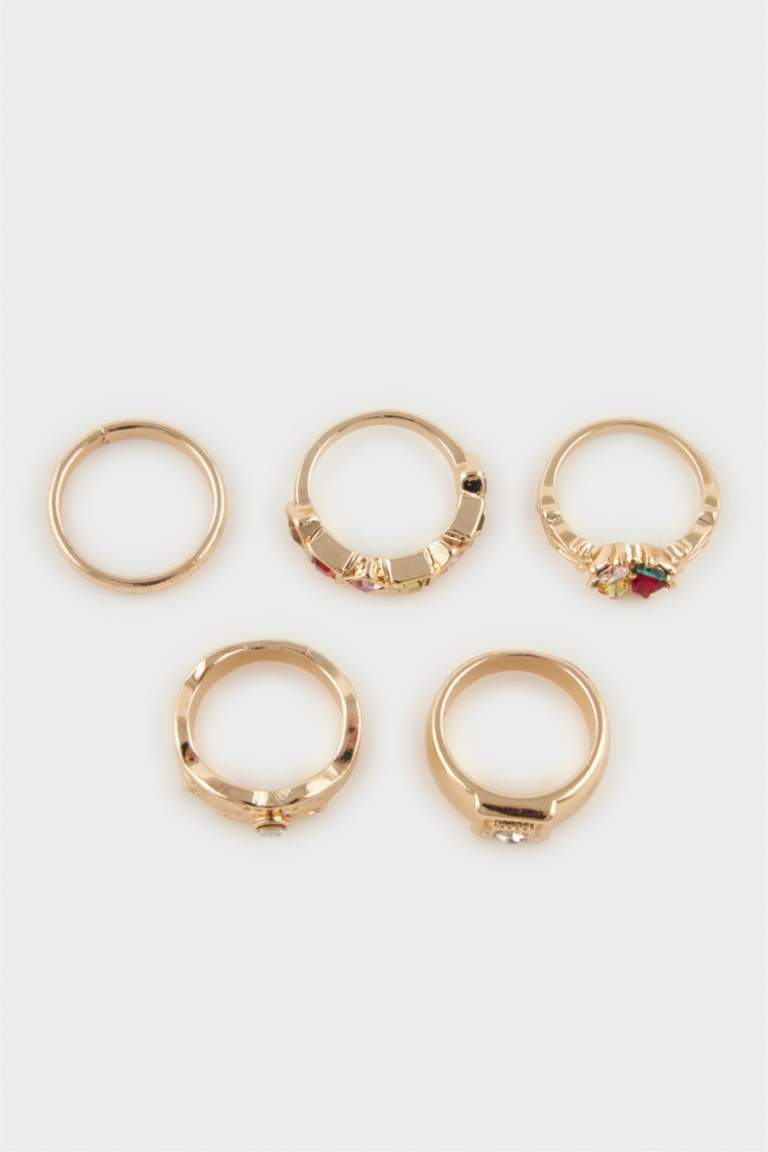 Kadın 5'li Gold Yüzük