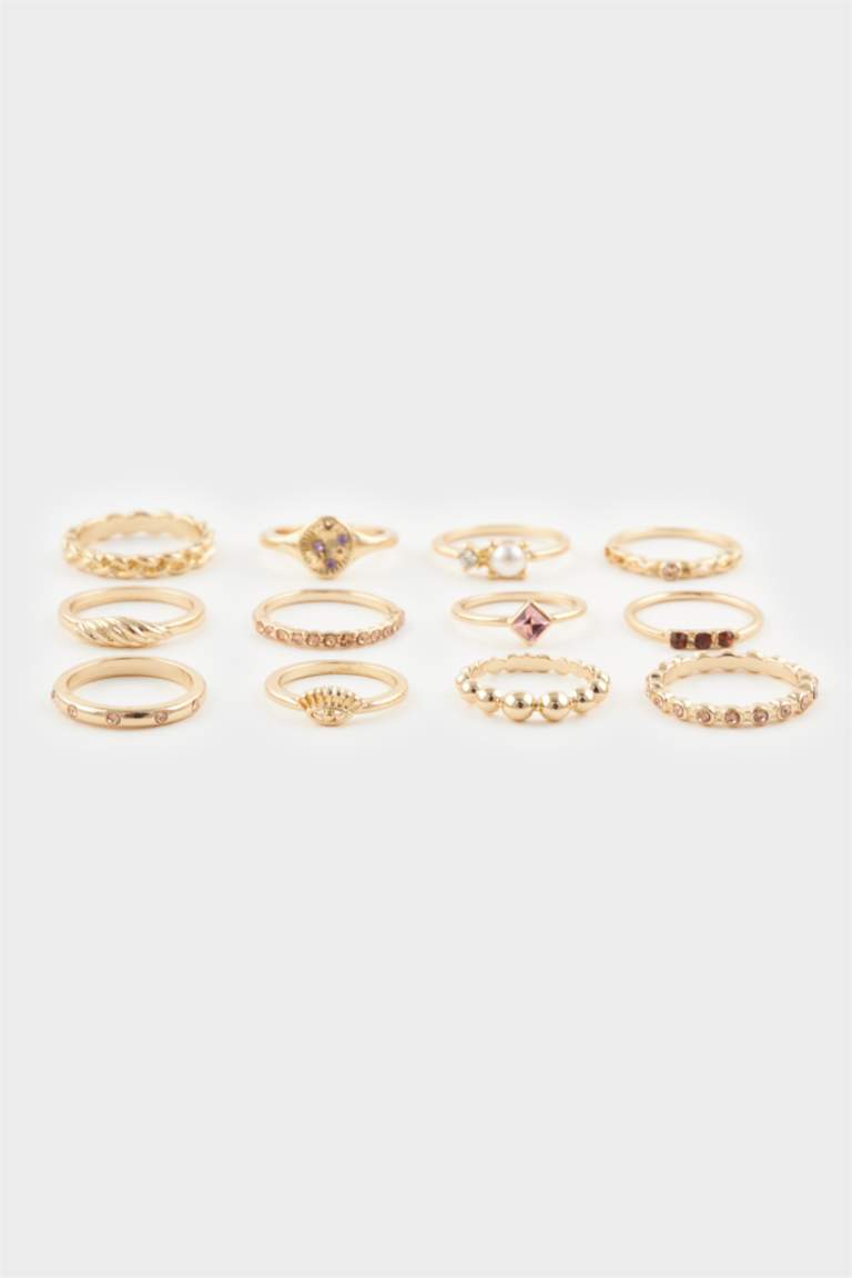 Kadın 12'li Gold Yüzük