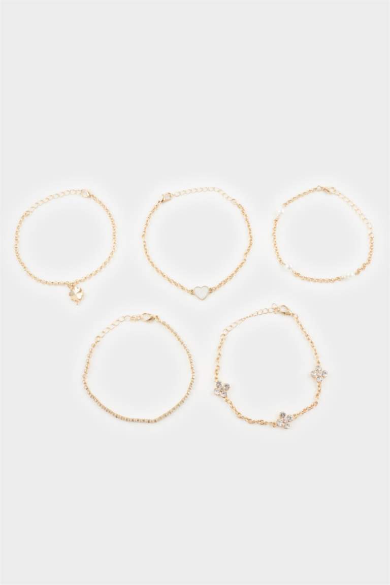 Kadın 5'li Gold  Bileklik