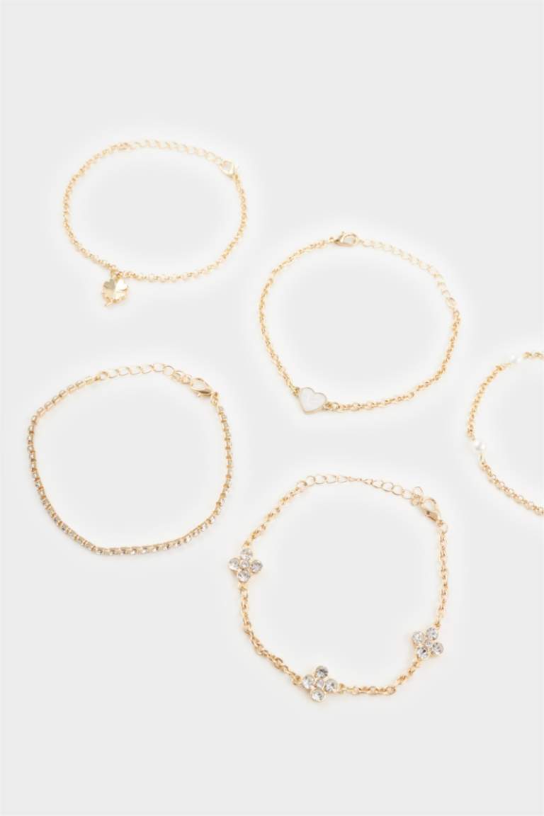 Kadın 5'li Gold  Bileklik