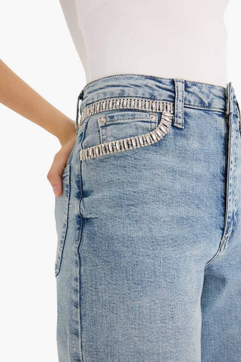 Wide Leg High Waist Ankle Length Jeans
