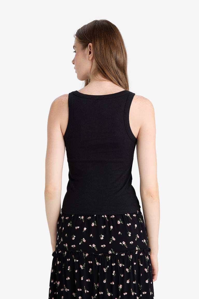 Fitted U Yaka Fitilli Kaşkorse Atlet