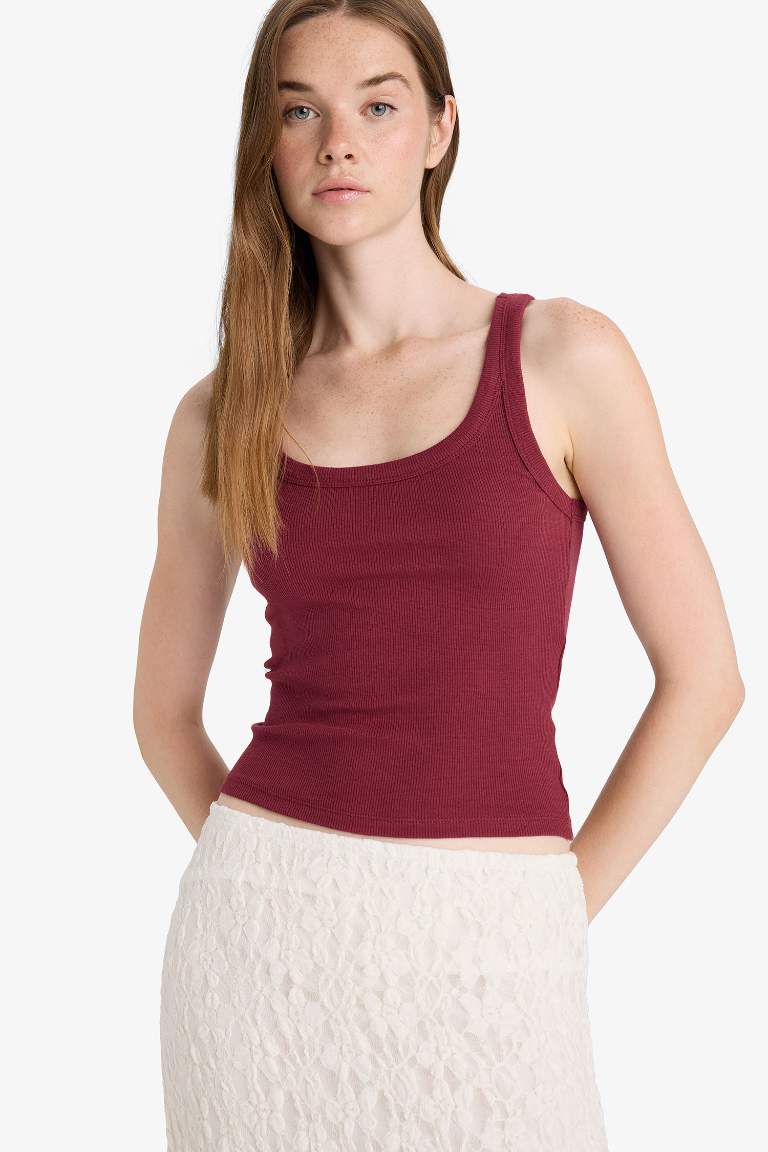 Fitted U Yaka Fitilli Kaşkorse Atlet