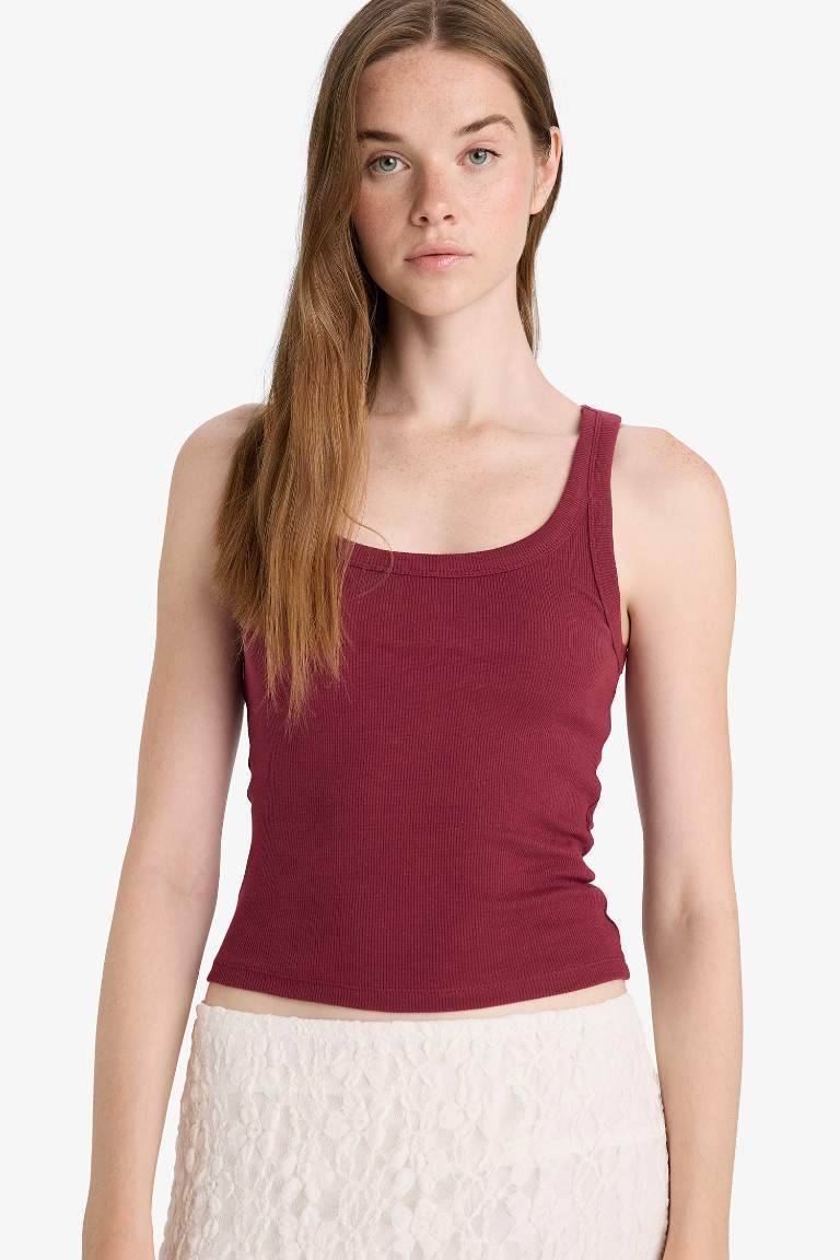 Fitted U Yaka Fitilli Kaşkorse Atlet