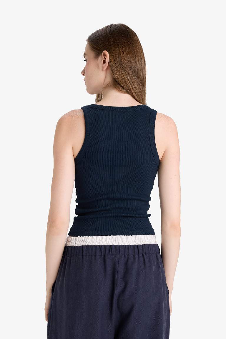 Fitted U Yaka Fitilli Kaşkorse Atlet