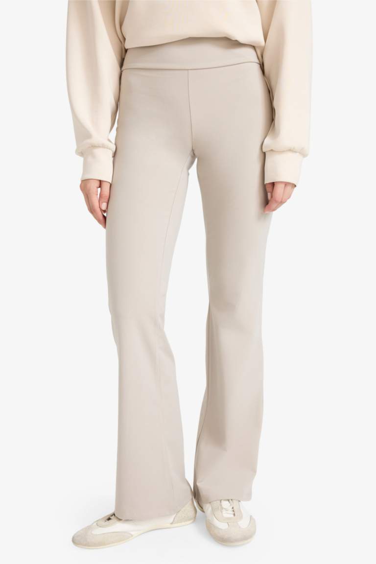 بنطلون نسيج مشروط برجل واسع