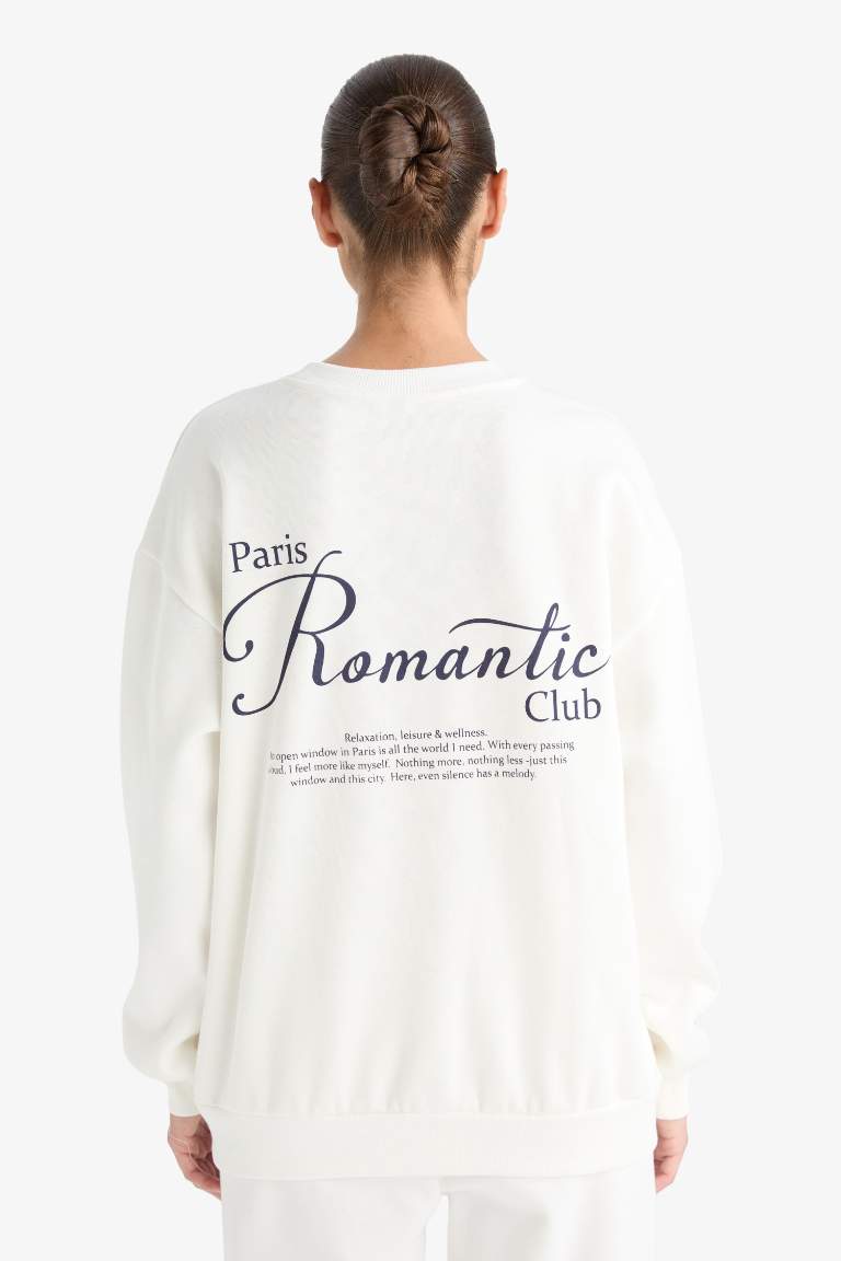 Sweatshirt oversize épais imprimé à col rond