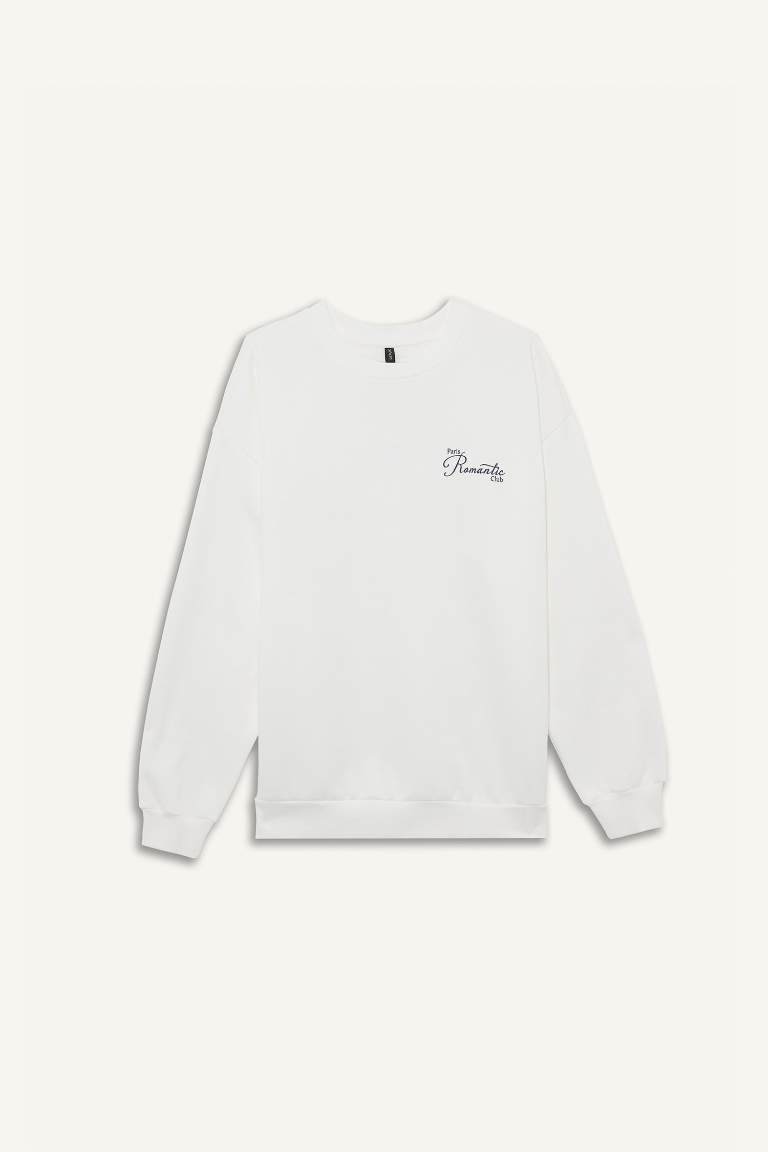 Sweatshirt oversize épais imprimé à col rond
