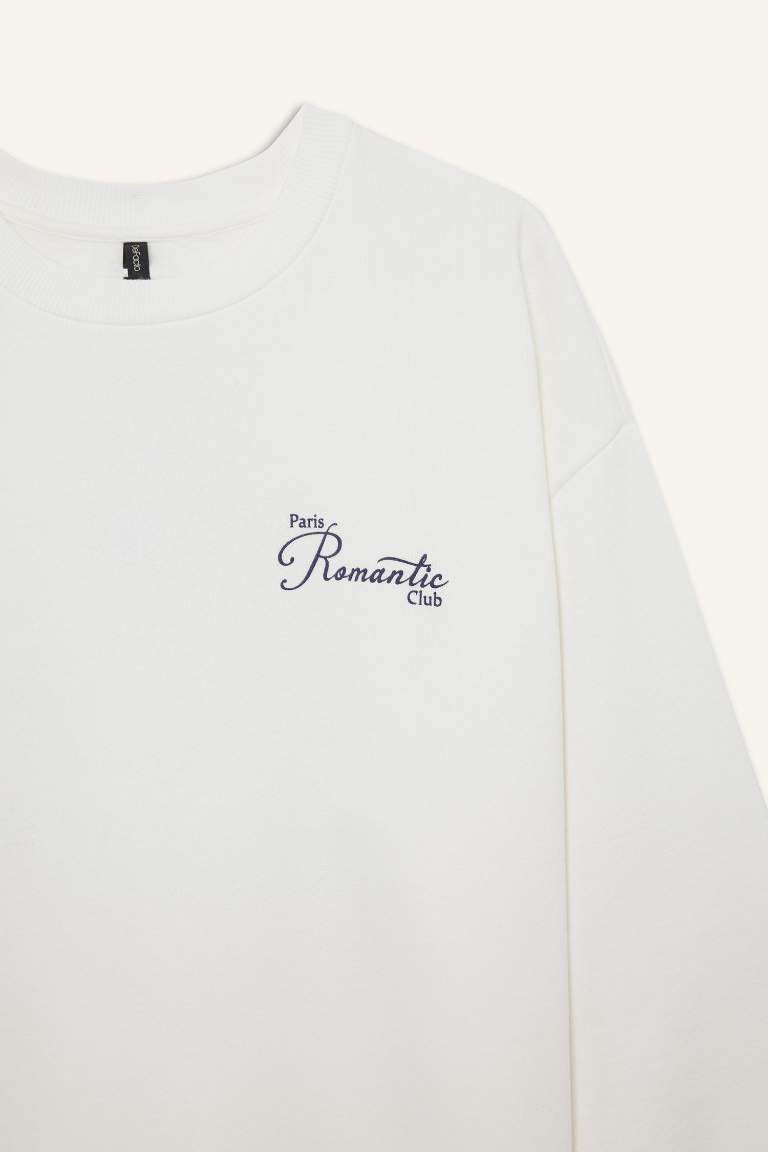 Sweatshirt oversize épais imprimé à col rond
