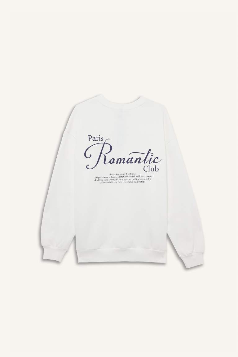Sweatshirt oversize épais imprimé à col rond