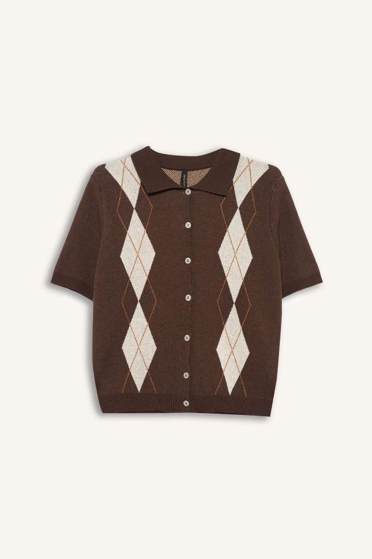Regular Fit Polo Yaka Triko Hırka