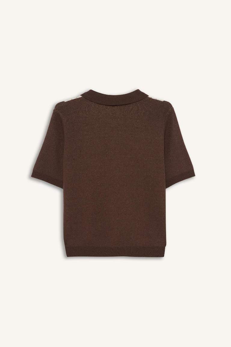 Regular Fit Polo Yaka Triko Hırka