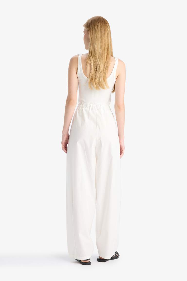 Coool Barrel Fit Normal Bel Poplin Pantolon