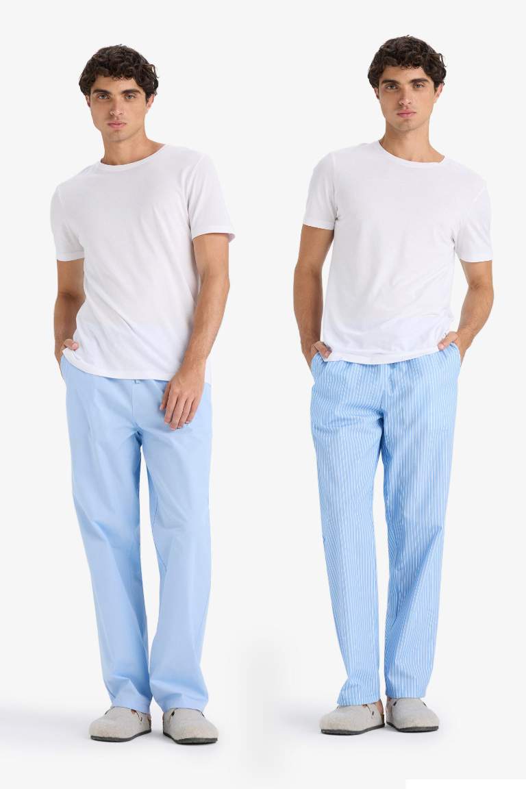 2 Piece Striped Poplin Pajama Pants