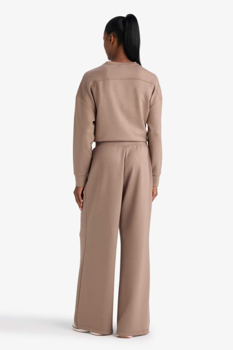 بنطرون مودال نسيج مشروط وايد ليج من DeFactoFit