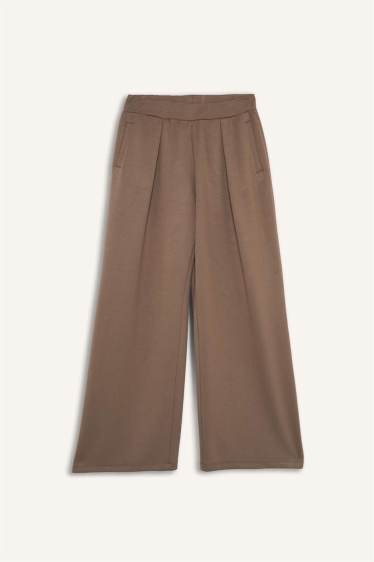 بنطرون مودال نسيج مشروط وايد ليج من DeFactoFit