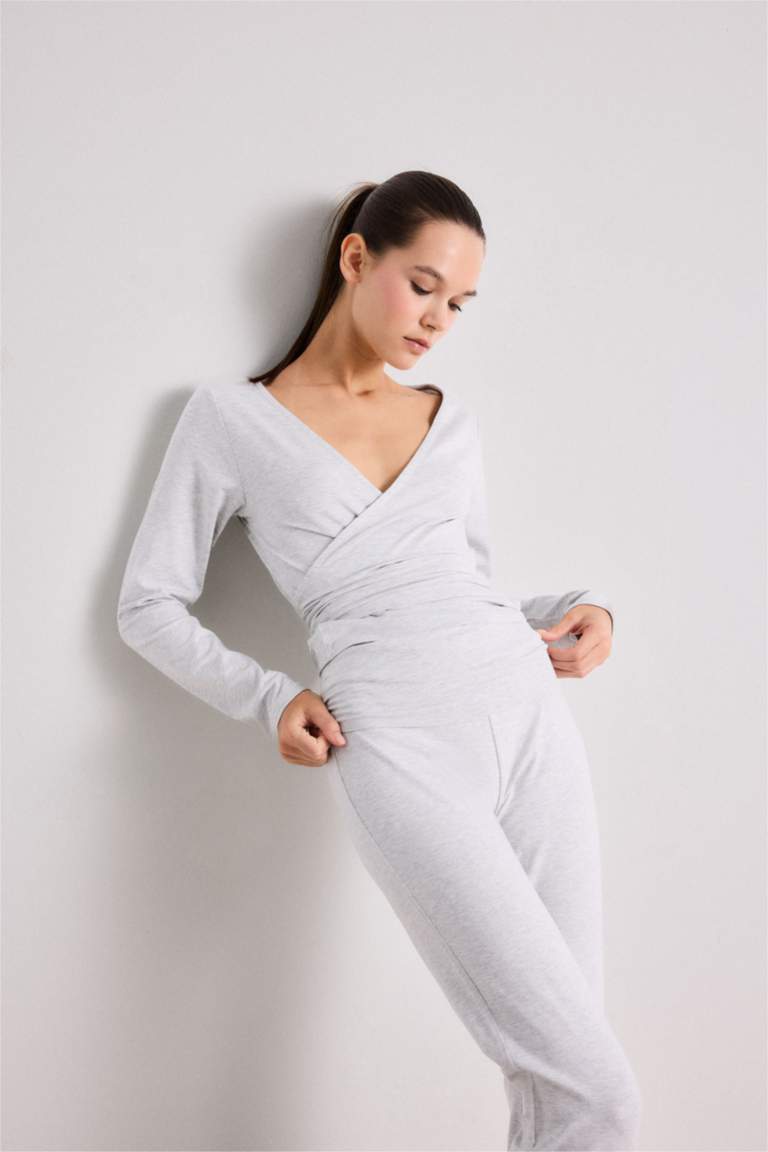 Fall in Love Belted Long Sleeve T-Shirt