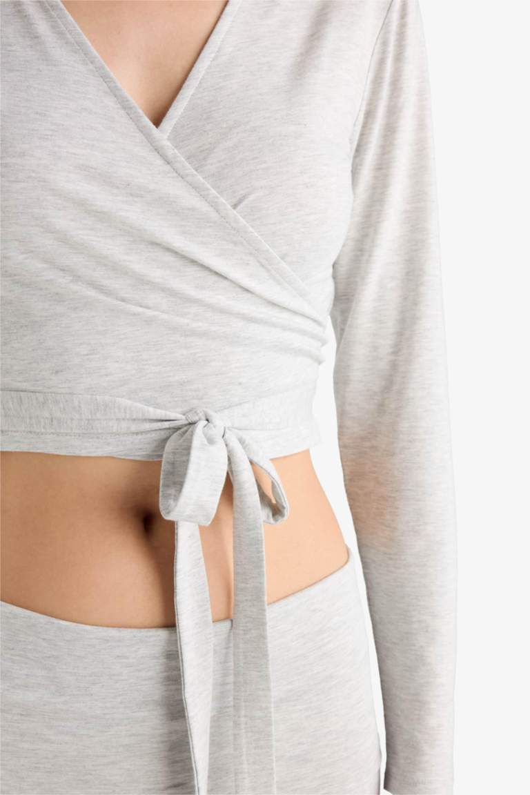 Fall in Love Belted Long Sleeve T-Shirt