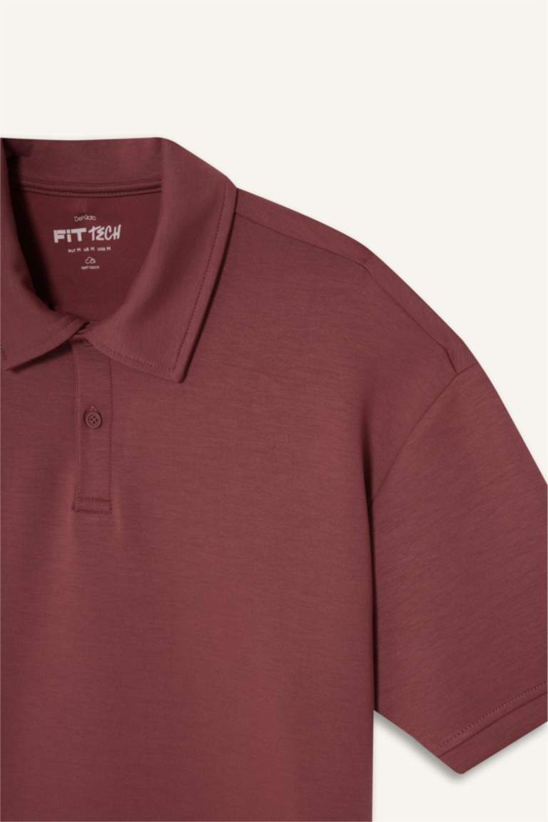 DeFactoFit Boxy Fit Polo Воротник Спортивная Футболка с Коротким Рукавом