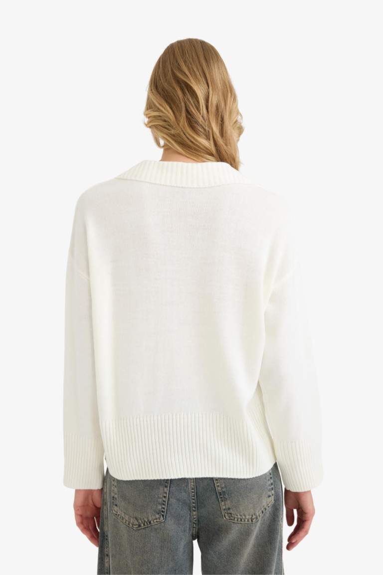 Оверсайз поло свитер