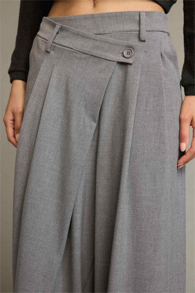 Baggy Fit Fermuarlı Normal Bel Standart Boy Pantolon