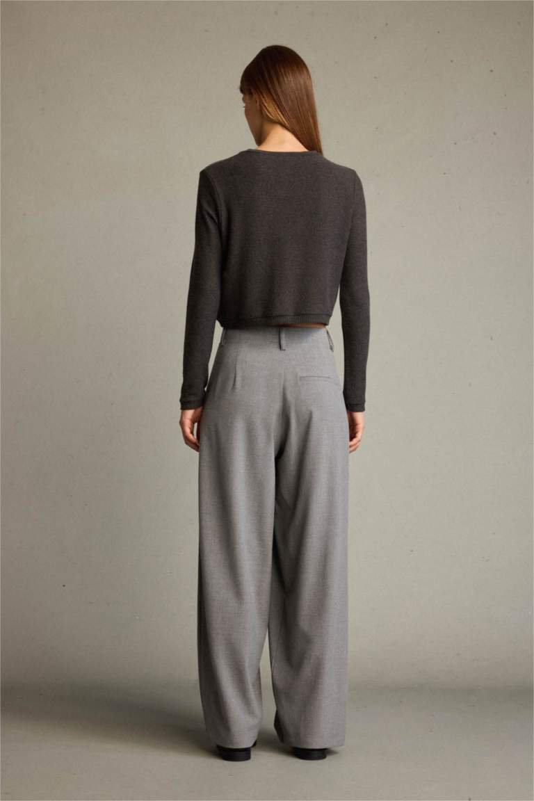 Baggy Fit Fermuarlı Normal Bel Standart Boy Pantolon