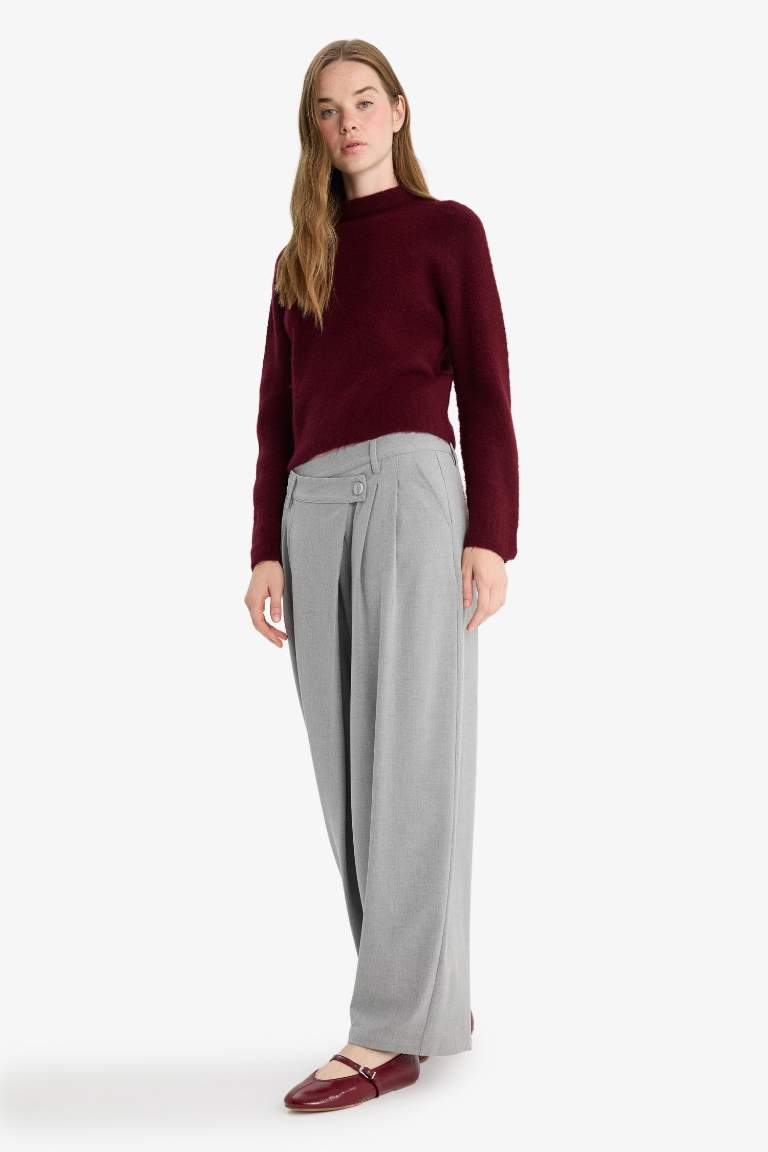 Baggy Fit Fermuarlı Normal Bel Standart Boy Pantolon