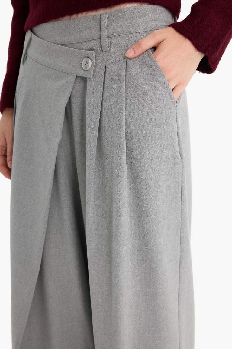 Baggy Fit Fermuarlı Normal Bel Standart Boy Pantolon