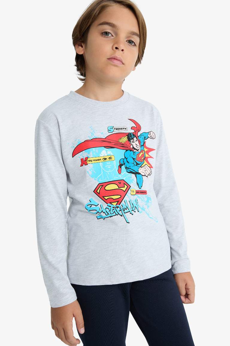 Boy Superman Crew Neck Long Sleeve T-Shirt