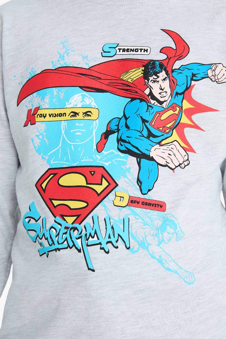 Boy Superman Crew Neck Long Sleeve T-Shirt