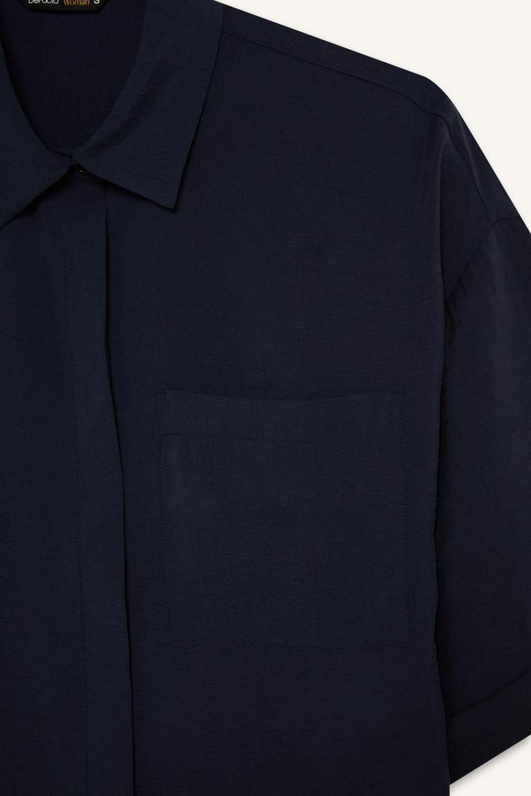 Loose Fit Modal Kısa Kollu Gömlek